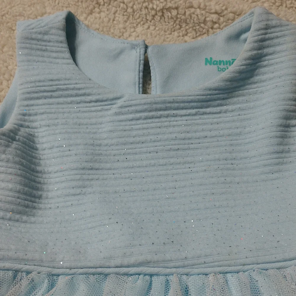 Nannette Baby Dress Beautiful Baby Blue Size 12 Months - Picture 4 of 10